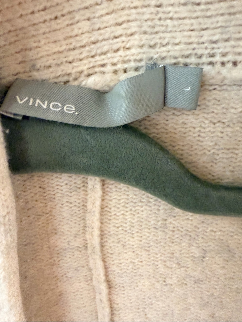 Vince - Cashmere/Wool Long Cardigan Sweater Sand / Ivory - Size L - Picture 2 of 6
